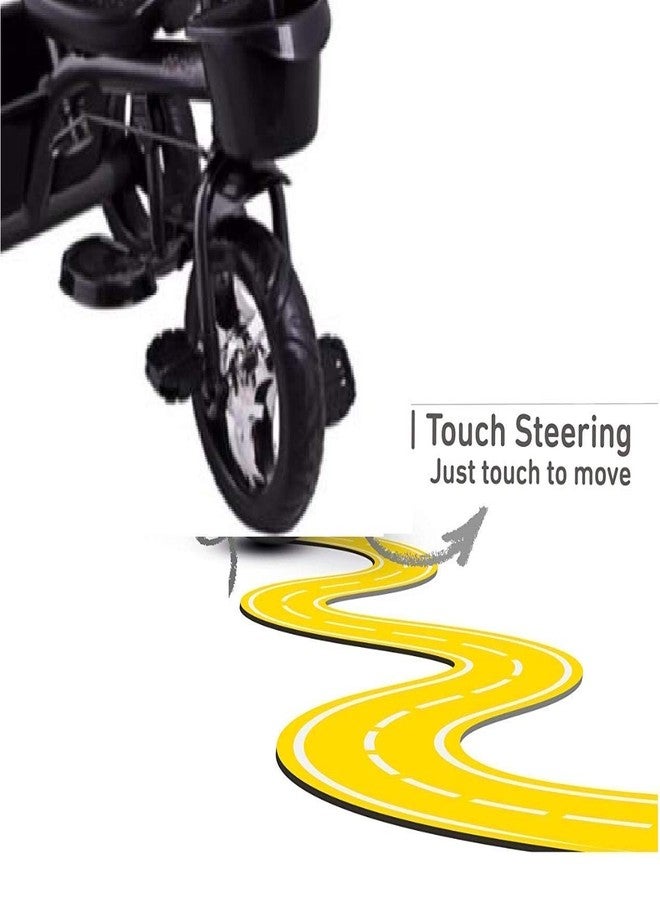 12FOR COLLECTION Stylish Baby Ride On Black Tricycle with Front and Back Basket, Parent Handle, Footrest for for Boys and Girls Toddler Age 1 Year and Above, Multicolor - Image 5